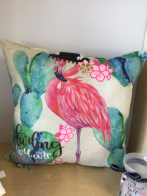 Flamingo pillow Hand designed
