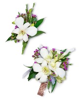 Flawless Corsage and Boutonniere Set Flower Arrangement