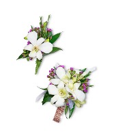 Flawless Corsage and Boutonniere Set Prom