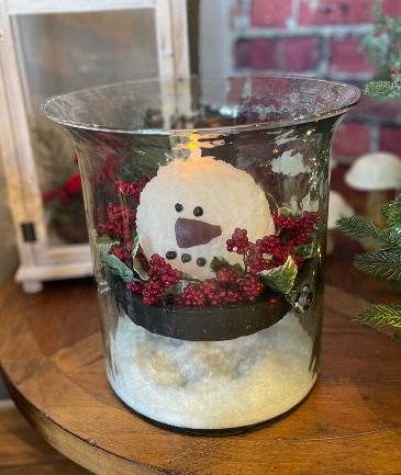 Flicker Snowman Candle Arrangement  in Delphos, OH | Ivy Hutch Flowers and Gifts
