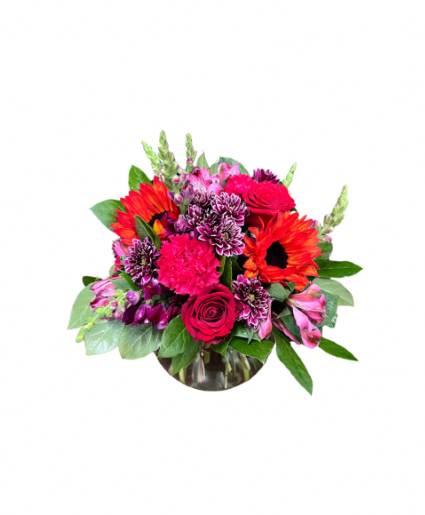 Flirty Fuchsia's Vase arrangement 