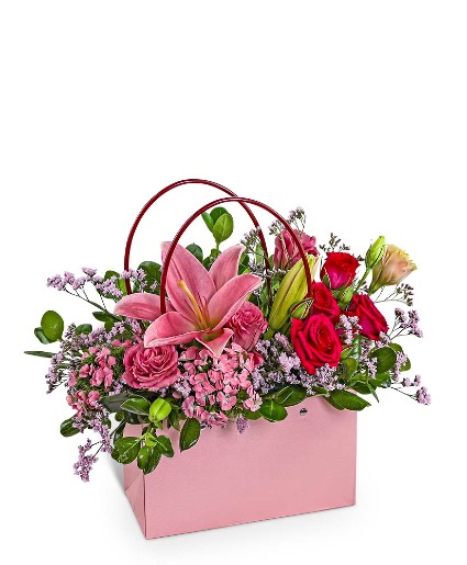 Flirty Petals Tote Flower Arrangement