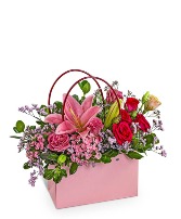 Flirty Petals Tote Flower Arrangement