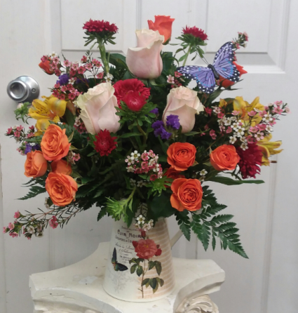 Float like a Butterfly Pitcher Arrangement