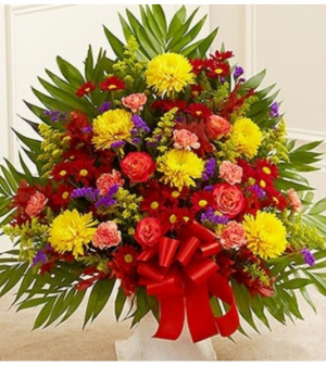 Floor Basket in Fall Colors Sympathy Arrangement in Croton On Hudson, NY | Cooke's Little Shoppe Of Flowers Floor Basket in Fall Colors Sympathy Arrangement in Croton On Hudson, NY | Cooke's Little Shoppe Of Flowers