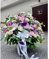 Floor Basket Pink and White  Basket 