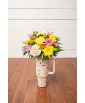 Floral and Metal ComfyLux Tumbler Fresh Arrangement