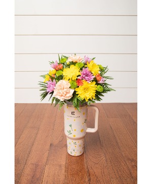 Floral and Metal ComfyLux Tumbler Fresh Arrangement