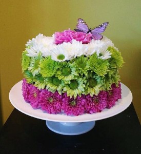 Floral Cake Birthday Arrangement in Delta, BC | FLOWERS BEAUTIFUL