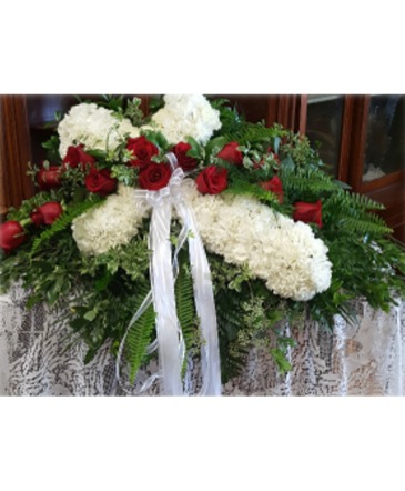 Floral Cross Casket Spray in Cleveland, TN | FLOWERS N THINGS