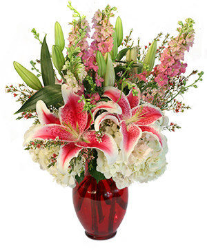 Image of Everlasting Crimson Hydrangea Boutonniere