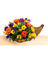 Floral Feast  Cornucopia Basket