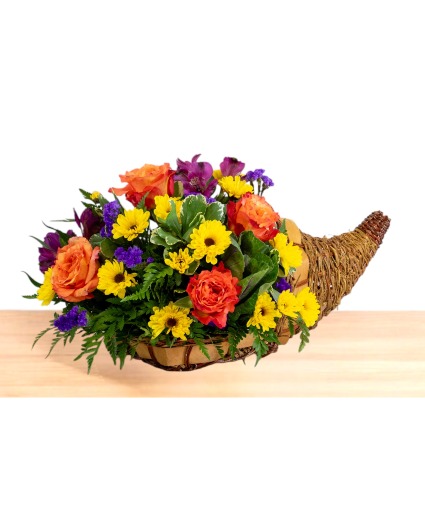 Floral Feast Cornucopia Basket