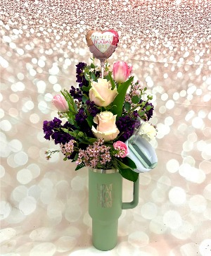 Floral Filled Tumbler Mixed floral in a variety of colors in a variety of tumblers