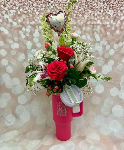 Floral Filled Tumbler Mixed floral in a variety of colors in a variety of tumblers