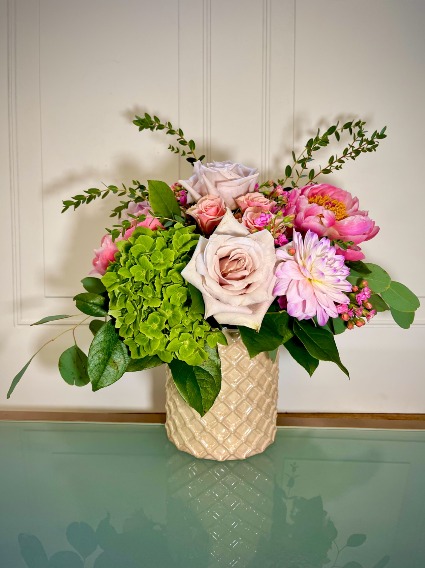 Floral Honeycomb Vase Arrangement