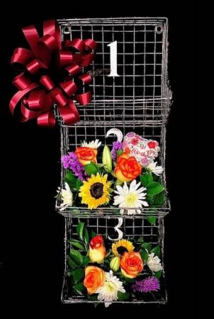 Floral & Metal Wall Bin Gift & Floral