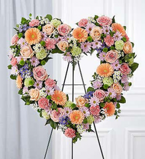 Always Remember Floral Heart Tribute Pastel 