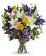 Floral Spring Iris Bouquet vase