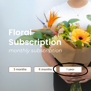 Floral Subscription - 1 Year Monthly Floral Subscription 