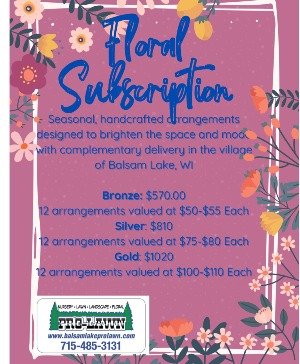 Floral Subscription 12 Arrangements once a month