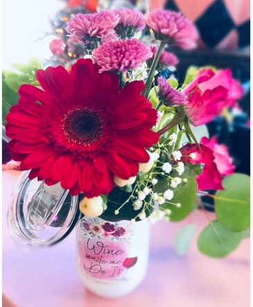 Floral Wine Tumbler Gift in Burlington, NC | STAINBACK FLORIST & GIFTS LLC