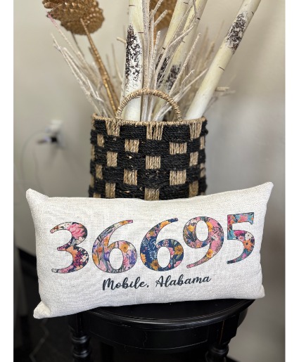 Floral Zipcode Lumbar Pillow  