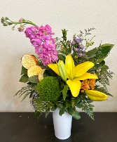 Florals in an Insulated Cup Gift Arrangement