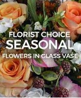 Florist Choice Assorted Seasonal  Glass Vase Arrangement