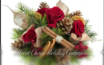 Florist Choice Holiday Floral  Centerpiece in Pensacola, FL | JUST JUDY'S FLOWERS, LOCAL ART & GIFTS