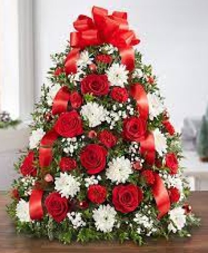 Florist Designed Holiday Flower Tree Tabletop