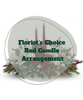 Florists Choice Red centerpiece (2 Candles) 