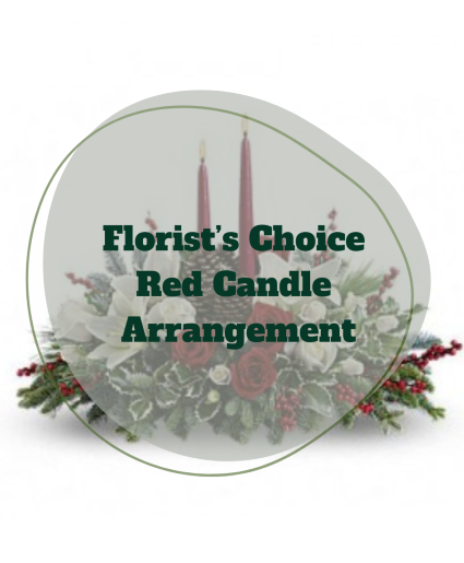 Florists Choice Red centerpiece (2 Candles) 