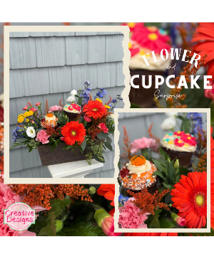 Flower and cupcake surprise  