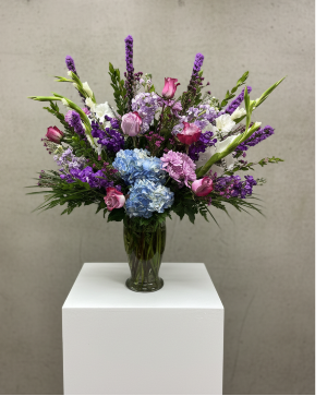 Flower Arrangement of purple and blue Flower Arrangement
