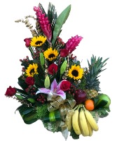 Flower Arrangement  & Fruits Basket 