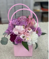 Flower Bouquet In A Gift Bag 