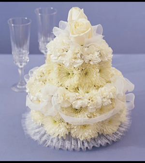Flower Cake for Wedding Arrangement in Croton On Hudson, NY | Cooke's Little Shoppe Of Flowers Flower Cake for Wedding Arrangement in Croton On Hudson, NY | Cooke's Little Shoppe Of Flowers