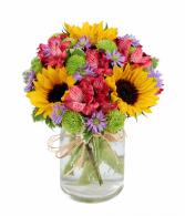 Flower Fields Mason Jar get well