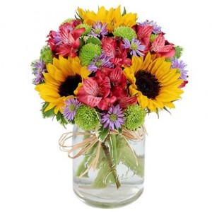 Flower Fields Mason Jar Summer Flowers