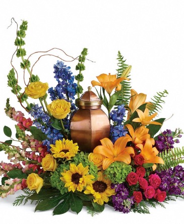 FLOWER FIELDS MEMORIAL URN Sympathy urn in Hesperia, CA | FAIRY TALES FLOWERS & GIFTS