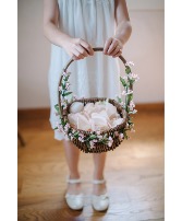 basket with rose petals Flower Girl Basket