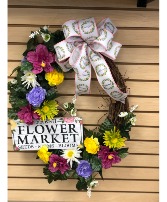 Flower Market  Grapevine Wreath