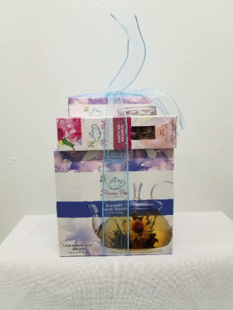 Glass Flower Pot with Organic Tea