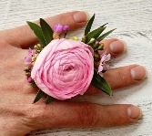 Flower Ring with Ranunculus Prom Flowers; choose your flower color
