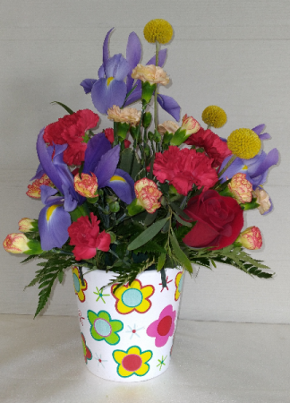 Flowered Ceramic Pot