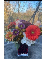 Cranberry Cube Vase