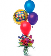 Flowers and Balloon Bouquet