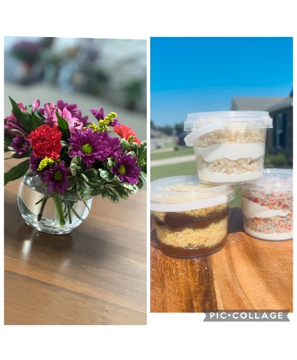 Flowers and Cake  Bosses Day 