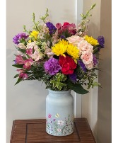 Flowers Everywhere Arrangement in a glass vase
